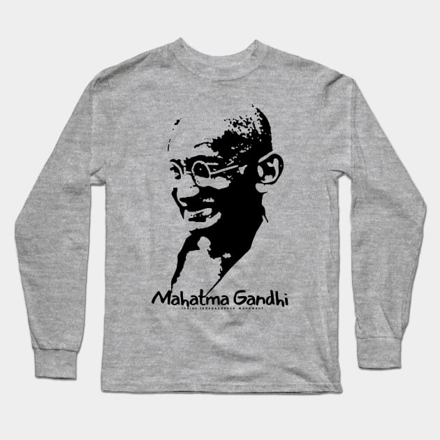 Mahatma Gandhi Long Sleeve T-Shirt by KewaleeTee